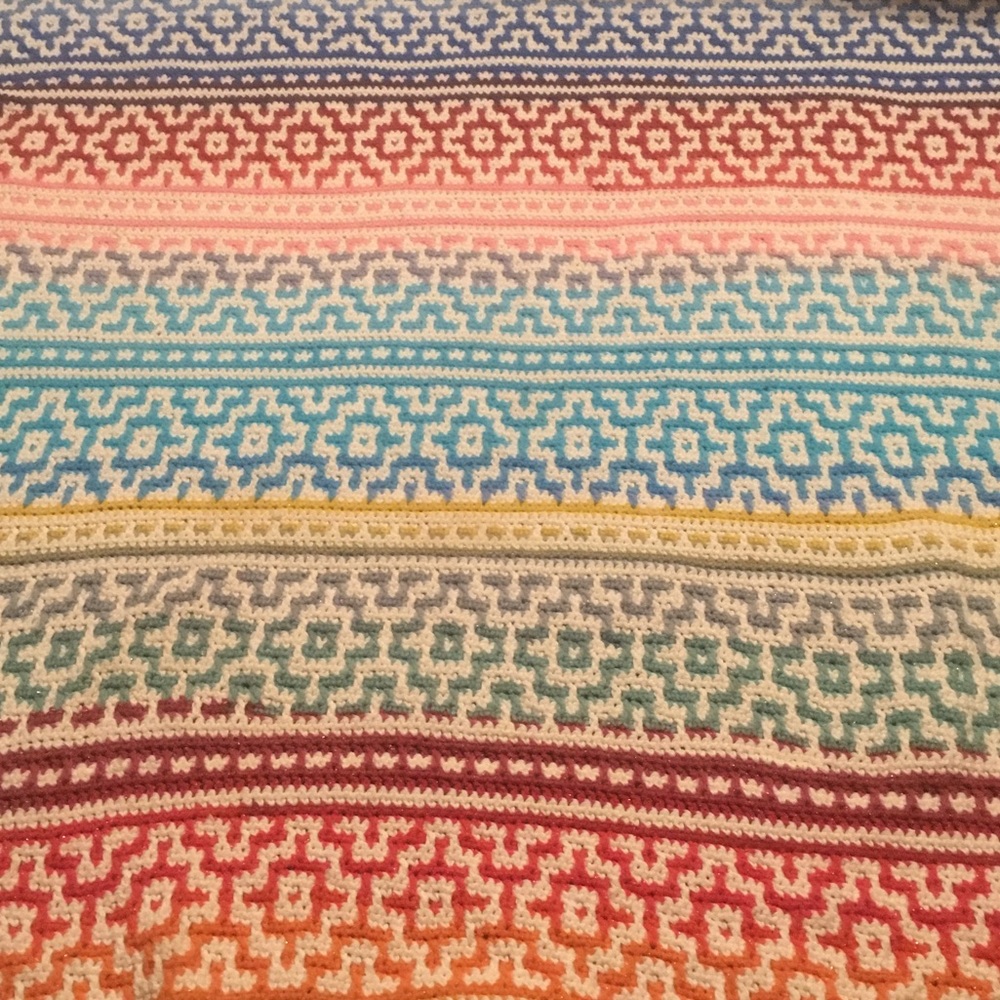 Hand-crafted Diamond Stripe Throw Blanket